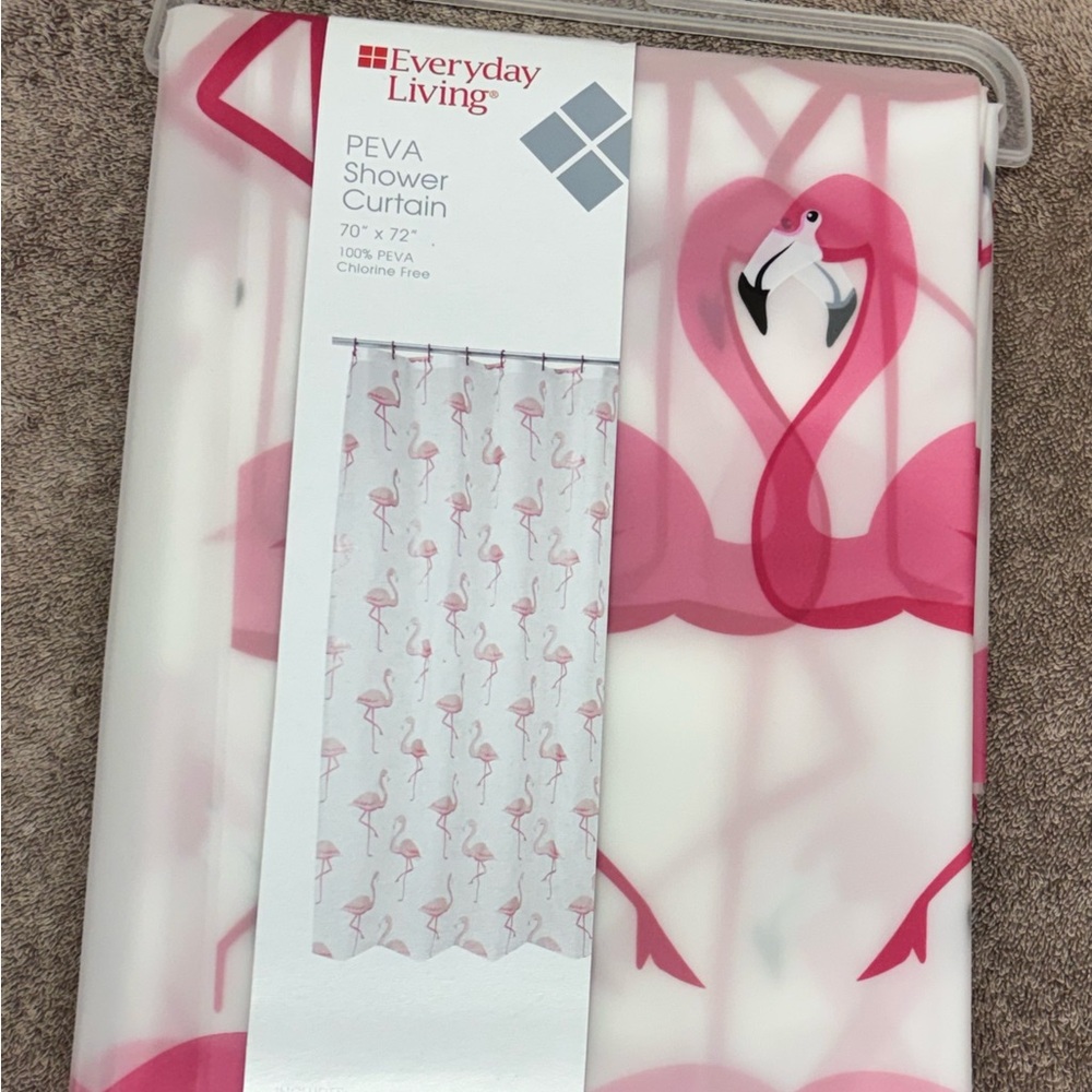 Everyday Living Pink Flamingo Shower Curtain 70x72